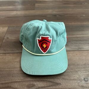 Rafter C x Staunch Arrowhead River Patch Snapback Hat Teal Red Cream